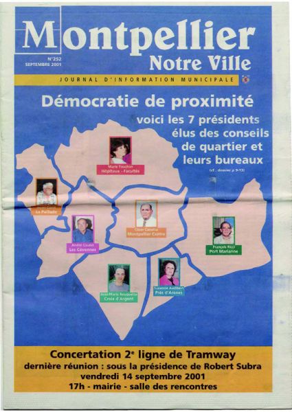 Une du magazine Montpellier, votre ville - journal d'information municipale - Septembre 2001