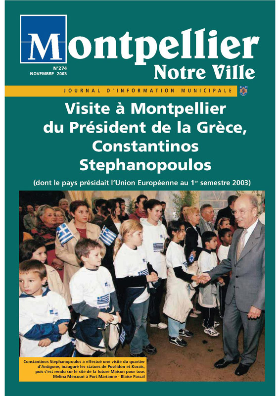 Visite à Montpellier du Président de la Grèce Constatinos Stephanopoulos