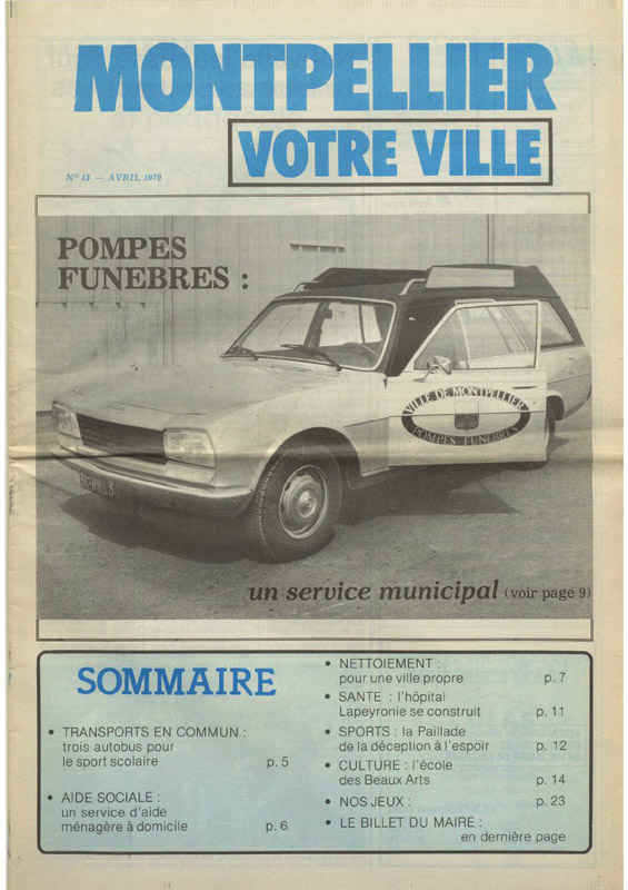 Pompes funèbres: un service municipal
