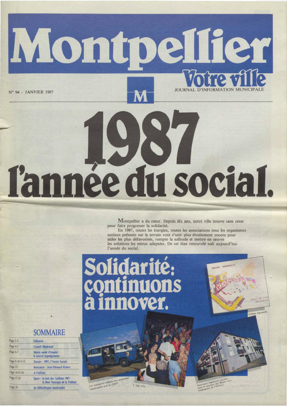 Une du magazine Montpellier, votre ville - journal d'information municipale - Février 1987