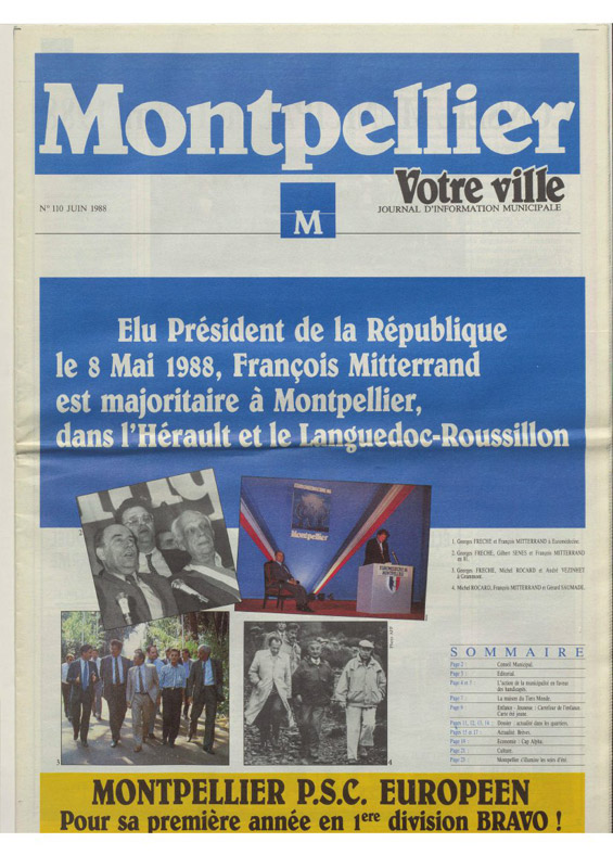 Présidentielles 1988 : F. Mitterrand majoritaire à Montpellier, dans l