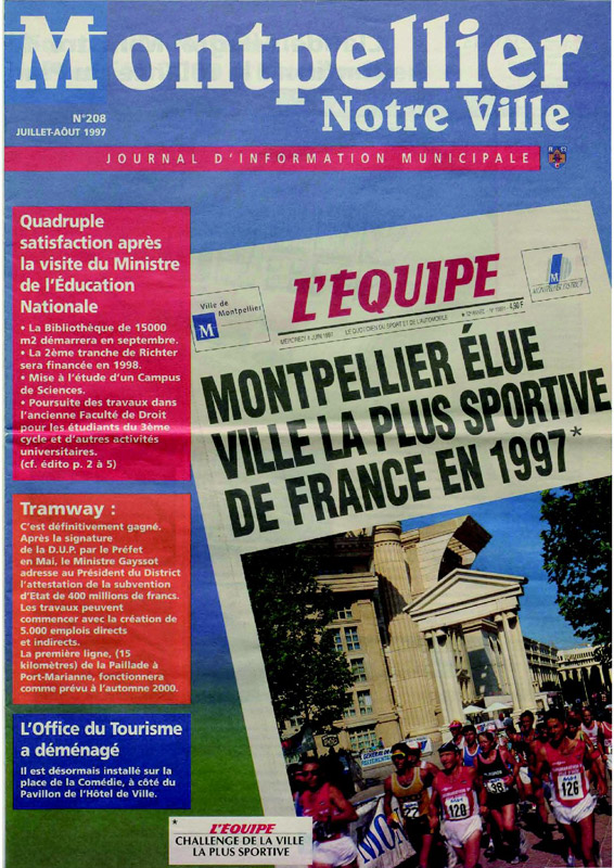 Montpellier élue ville la plus sportive de France en 1997
