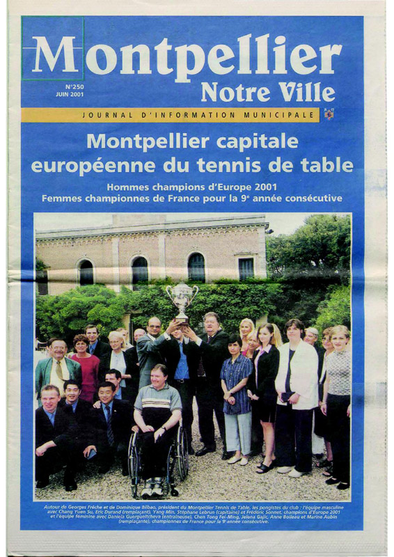Montpellier capitale européenne du tennis de table