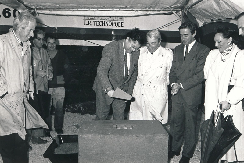 Pose de la première pierre de Montpellier Languedoc-Roussillon Technopole - 24 Décembre 1987