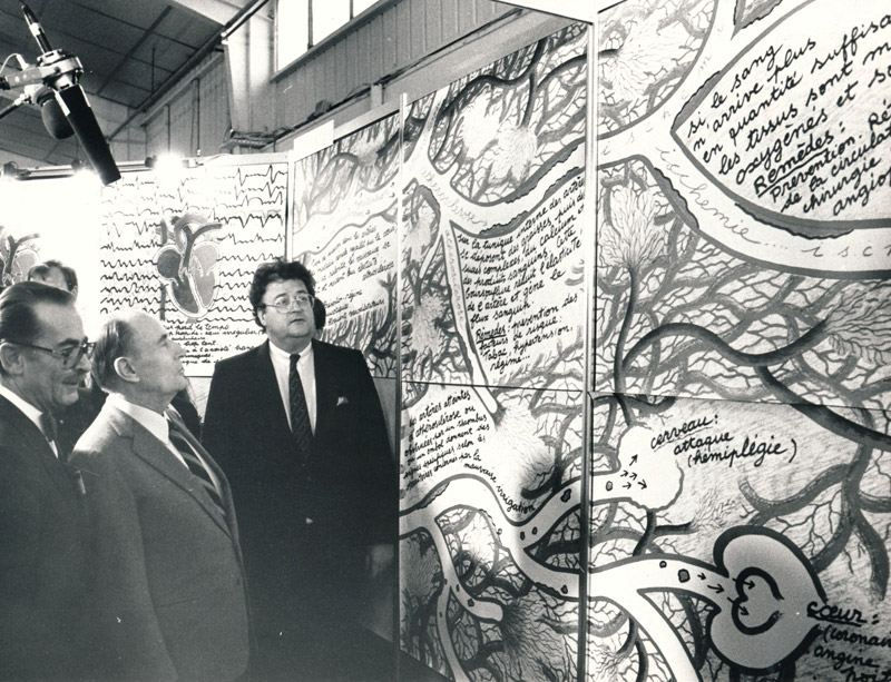 Salon Euromédecine 1986 : visite de François Mitterrand
