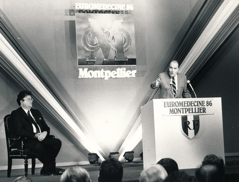 Salon Euromédecine 1986 : inauguration de François Mitterrand