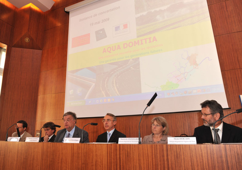 Georges Frêche lors de l'instance de concertation du projet Aqua Domitia
