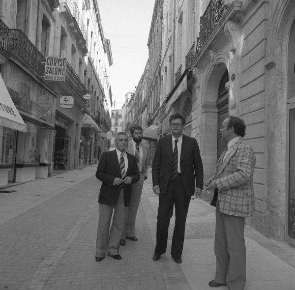 Georges Frêche dans la grande rue Jean Moulin, Montpellier